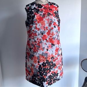 RED Valentino Floral Silk Paint Splatter Sheath Dress
